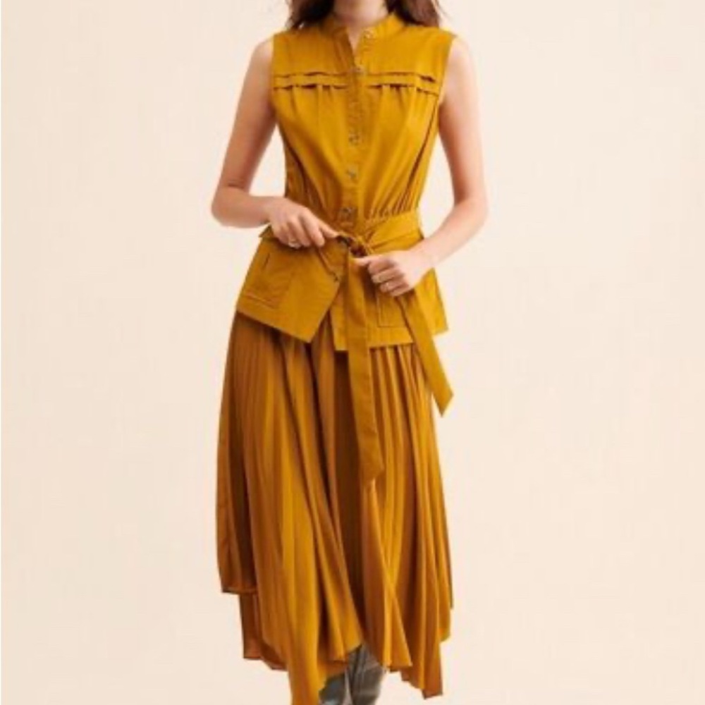 Anthropologie Mustard Maxi Dress
